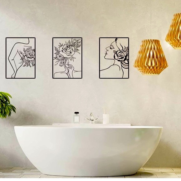 Elegant Black Line Art Wall Decor Set of 3